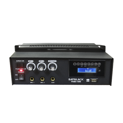 AMPLIFICADOR PROFESIONAL BATBLACK 80W P/2 MICROS AC 220V/50HZ MP3/USB/FM/BT